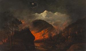 Streight Howard A 1836-1912,Forest Fire at Night,1891,Bonhams GB 2007-12-10