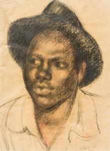 STRELLETT Ephraim,Study of African Wearing a Hat,1948,Rowley Fine Art Auctioneers 2019-06-01
