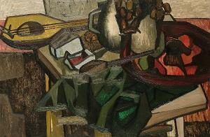 STRENITZ FISCHEL K 1900-1900,Still-life of guitar and fruit,Bonhams GB 2005-04-19