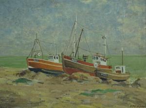 STRICKLAND Jack 1900-1900,Beached fishing boats at Rye,Burstow and Hewett GB 2018-01-25