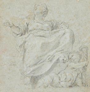 Stringa Francesco 1635-1709,A Seated Woman with a Child Holding a Torch,Swann Galleries 2021-11-03