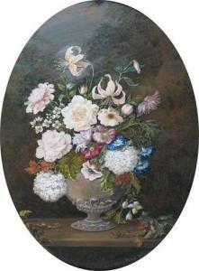 STRINGER Dora Cecil,Still life of roses, lilies and hydrangeas in an u,Woolley & Wallis 2010-06-16