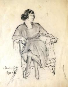 STROBENTZ Frigyes 1856-1929,Seated Woman,1920,Montefiore IL 2018-02-06