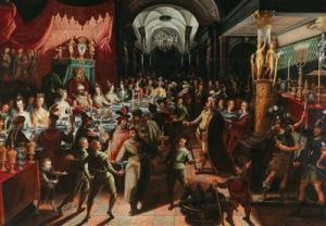 STROBL Bartholomaus 1591-1649,Belshazzar\’s Feast,Palais Dorotheum AT 2021-06-09