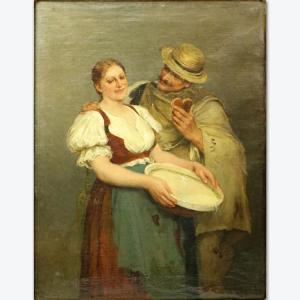 STROBL Zsofia 1866,Courting,1891,Kodner Galleries US 2017-08-16