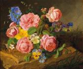 STROHMAYER Antal Jozsef,A forest floor still life with roses,1865,Palais Dorotheum AT 2017-10-19