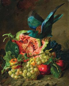 STROHMAYER Antal Jozsef 1825-1882,Large Fruit Still Life with Melon and European r,Palais Dorotheum 2024-04-25