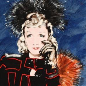 STROKA Andrzej 1953,Portrait of Marlene Dietrich,1984,Bruun Rasmussen DK 2020-01-21