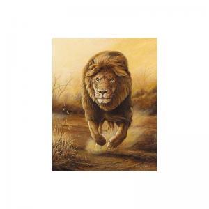 STROUD Ken 1937,lion charging,Sotheby's GB 2002-12-03