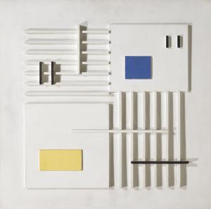 STROUD Peter Anthony 1921-2012,WHITE RELIEFINBLACK, YELLOW AND BLUE,1956,Sotheby's GB 2019-05-15