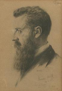 STRUCK Herman G 1887-1954,Portrait of Theodor Herzl,1927,Kedem IL 2015-09-08