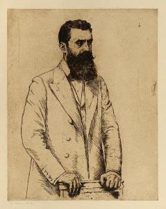 STRUCK Herman G 1887-1954,Portrait of Theodor Herzl,1915,Kedem IL 2015-09-08