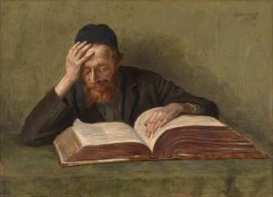 STRUCK Hermann,Porträt eines den Talmud studierenden Juden,1909,Galerie Bassenge 2023-11-30