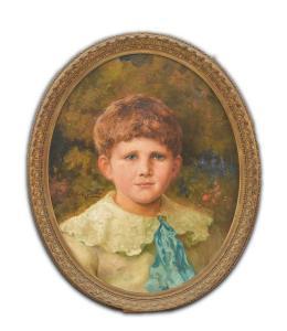 STRUTT Alfred William 1856-1924,Half-portrait of a boy, wearing a broad collared s,Halls 2022-12-07