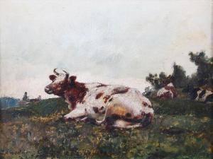 STRUTT Alfred William 1856-1924,Recumbent Cow in a Meadow,Tooveys Auction GB 2023-09-06