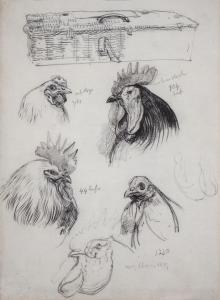 STRUTT Alfred William 1856-1924,Study of Chickens and a Basket,1879,Mellors & Kirk GB 2022-08-09