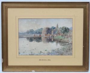STRUTTON Edith E 1867-1939,Indian Landscape with figures,Dickins GB 2016-02-06