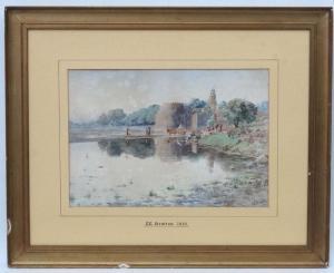 STRUTTON Edith E 1867-1939,Indian Landscape with figures,Dickins GB 2018-02-02