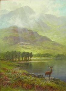 stuard charles 1861-1904,STAG BY A HIGHLAND LOCH,Lyon & Turnbull GB 2011-10-15