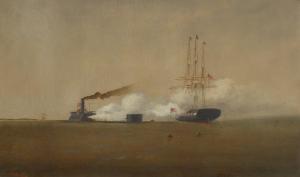 STUART Alexander Charles 1831-1898,Civil War Naval Battle: The Monitor and the Merr,1862,Christie's 2023-01-19