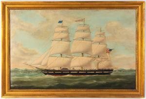 STUART Alexander Charles 1831-1898,Ship Portrait of "Ida May" Leaving Lisbon H,19th century,Cottone 2023-05-17