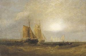 STUART William 1848-1867,Segelschiffe und Boote in Küstennähe,Winterberg Arno DE 2017-05-13