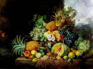 STUART William 1848-1867,Still life of pineapples,Canterbury Auction GB 2018-11-27