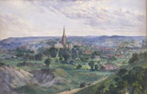 STUBBINGTON George H. 1800-1900,View over Salisbury,Woolley & Wallis GB 2013-09-11