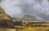 STUBBS Ralph R 1820-1880,A VIEW OF WHITBY, WITH FISHERMEN ON A BEACH AND TH,1855,Sworders 2007-04-03