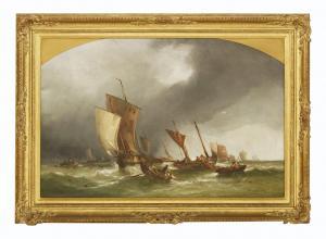 STUBBS Ralph R 1820-1880,FISHING BOATS AND AN APPROACHING STORM,1854,Sworders GB 2018-12-05
