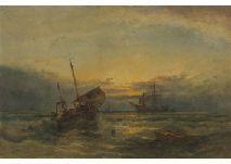 STUBBS Ralph R 1820-1880,Sailing ship,1878,Mainichi Auction JP 2020-12-04
