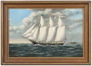 STUBBS William Pierce,The Three Masted Schooner Samuel H. Hawes,1880,Brunk Auctions 2023-11-18