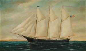 STUBBS William Pierce 1842-1909,The Three-Masted Schooner Frank M. Mc Gear,Shannon's US 2024-01-18