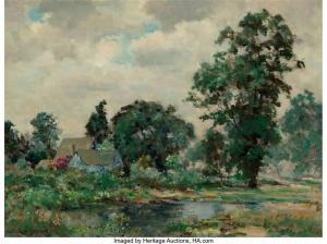 STUBER Dedrick Brandes 1878-1954,Cottage in a Blooming Landscape,Heritage US 2022-05-12