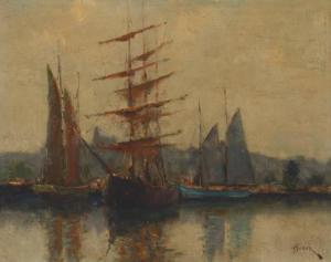 STUBER Dedrick Brandes 1878-1954,Harbor scene,John Moran Auctioneers US 2021-10-26