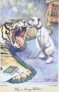 STUDDY George Ernest 1878-1948,Dog with tiger skin,Twents Veilinghuis NL 2024-01-11