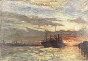 STUHLMANN Carl 1885-1950,Hamburger Hafen,Ketterer DE 2014-11-17