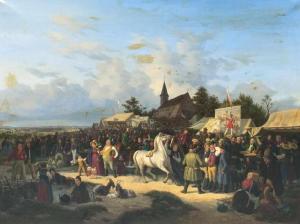 STUHLMANN Heinrich 1803-1886,Jahrmarkt in den Vierlanden,Stahl DE 2018-12-01