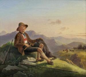 STUHLMANN Heinrich 1803-1886,Rastender Hirte,1841,Stahl DE 2019-09-14