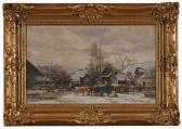 STUHLMULLER Karl 1859-1930,Rindermarkt im Winter im Dachauer Land,Dobritz DE 2021-07-10