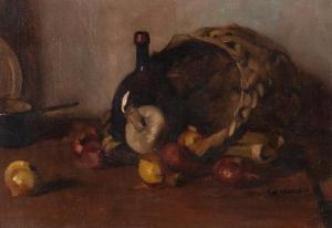 STURGESS Reginald Ward 1892-1932,STILL LIFE WITH BOTTLE,1916,GFL Fine art AU 2021-08-22