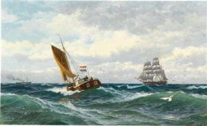 STURM Fritz Ludwig Ch,Fishing Boats Meeting on the High Seas,1894,Palais Dorotheum 2017-09-13