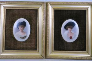 STURM L,portrait plaques of elegant ladies,Crow's Auction Gallery GB 2017-06-07