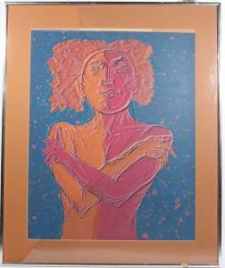 STUSSY Jan 1921-1990,Figure in Pink and Orange,1977,Nye & Company US 2021-01-20
