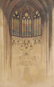 Stuyvaert victor 1897-1974,Intérieur de chapelle avec vitraux,Brussels Art Auction BE 2016-06-14