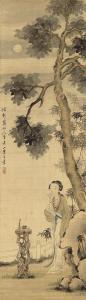 SU WANG 1794-1877,Lady under the Tree after Hua Yan,Christie's GB 2008-05-26