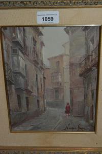 SUAREZ GOMEZ Jose 1935,street scene in Toledo,Lawrences of Bletchingley GB 2019-09-10