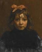 SUAU EDMOND EUGENE 1871-1929,Porträt eines Mädchens mit roter Haarschleife,Dobiaschofsky 2010-11-10