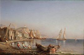 SUCHET Joseph 1824-1896,Port de pêcheurs en Normandie (Normandische visser,Campo & Campo 2021-12-14