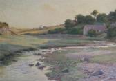 SUDDARDS Frank 1864-1938,Landscape with stream and cottage,1893,Serrell Philip GB 2009-05-14